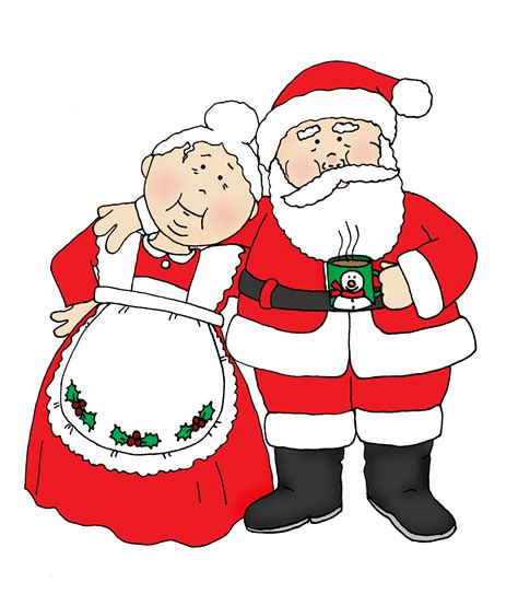 santa and mrs claus clip art|mrs. claus illustration.